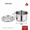 Thick-Ply Stainless Steel Tope with Inner Lid | Storage Bowl with Lid | Flat Bottom | 1000ML, 1500ML, 1900 ML, 2400ML, 2800ML, 3700ML, 4300ML, 5200ML, 6100ML