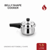 Sonu Belly Shape Pressure Cooker with Sandwich Bottom | 1.5L, 3L, 5L