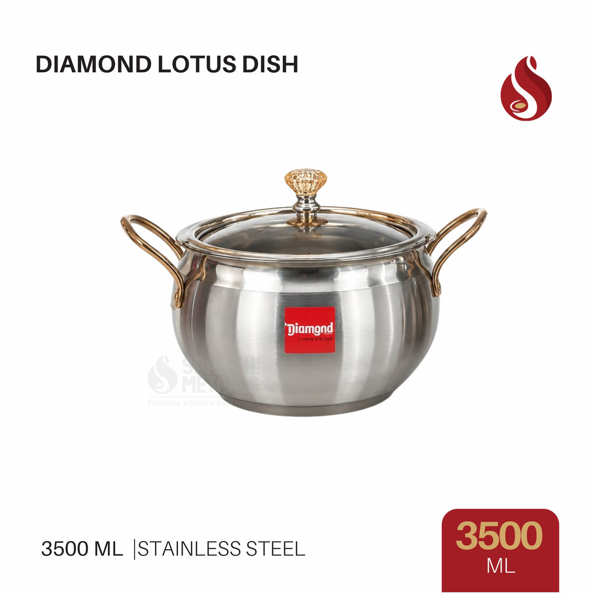 Diamond SS Cookware / Serving Dish with Lid