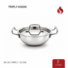 Avias Triply Stainless Steel Kadai with Lid | 18-28cm