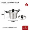 Premium Stainless Steel Annapathiram | Rice Pot with Strainer Lid & Lock-Free Bakelite Handles