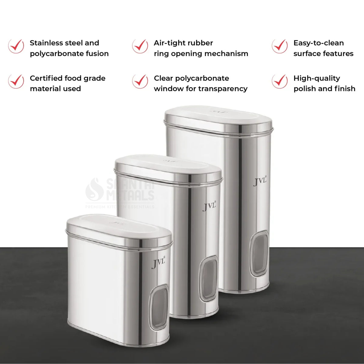 JVL Galaxy Window Storage - Airtight Dry Storage Container with Transparent Window