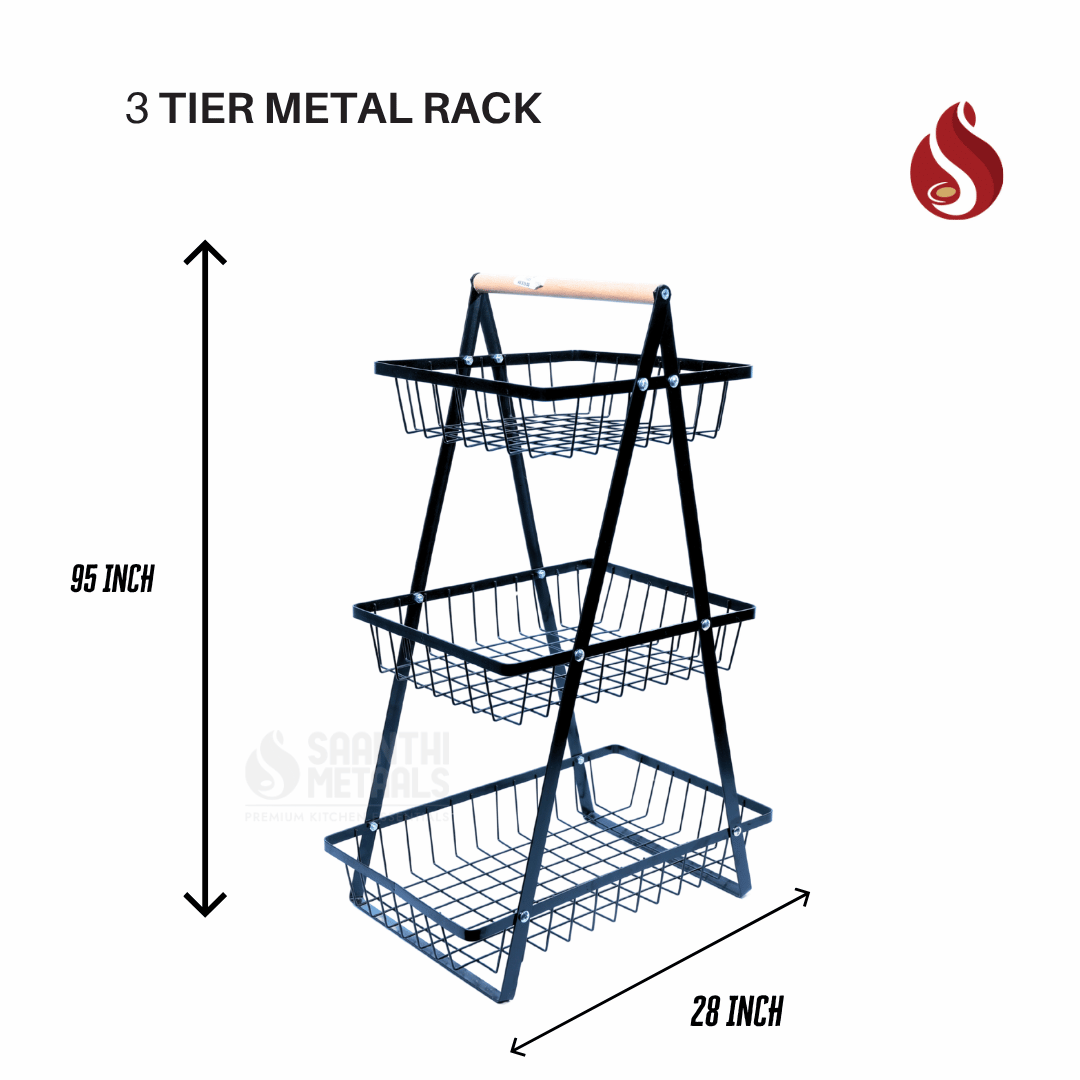 Multi-Purpose Storage Metal Rack (2-Tier & 3-Tier Variants)