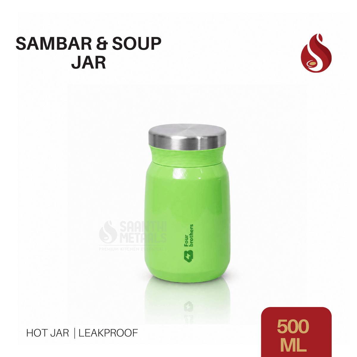 Sambar & Soup Jar – 500 ML (Leakproof Hot Jar)