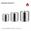 Diamond Stainless Steel Drum 3-Piece Set with Lid – Premium Quality