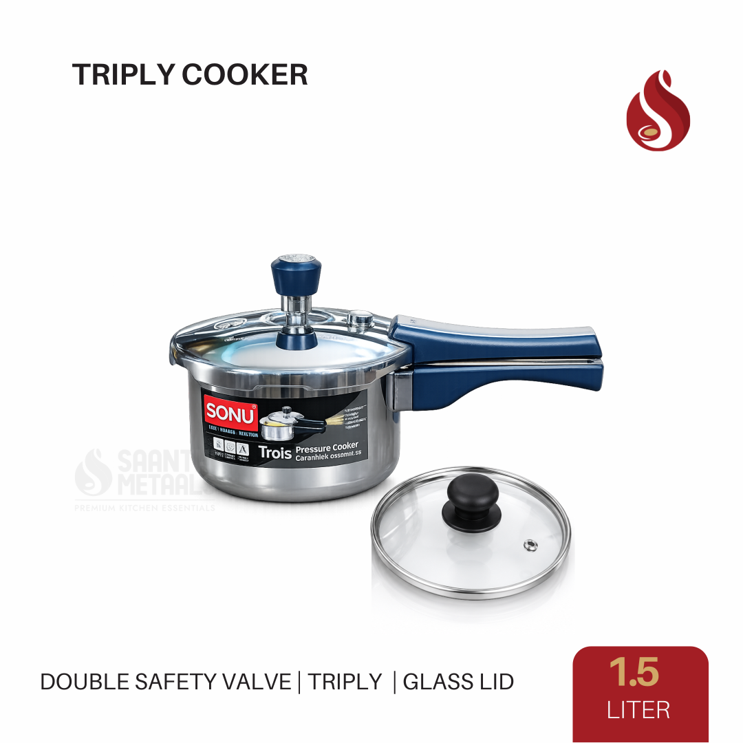 Sonu Triply Double Safety Valve Pressure Cooker