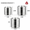 Diamond Stainless Steel Drum 3-Piece Set with Lid – Premium Quality