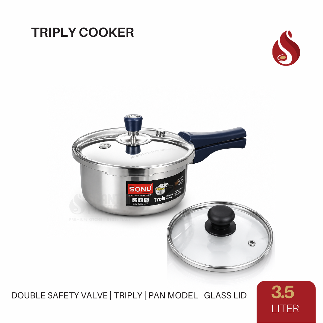 Sonu Triply Double Safety Valve Pressure Pan 3.5 litre