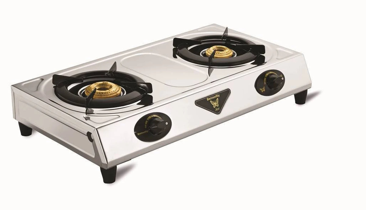 Butterfly Ace Stainless Steel Manual Gas Stove – 2 Burner