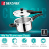 Bergner Argent Classic Triply Stainless Steel Pressure Cooker