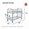Stainless Steel 2 Tier Dish Rack for Kitchen | Utensils Stand for Kitchen | Utensils Drying Rack Organizer for Kitchen