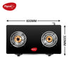 Pigeon by Stovekraft Favourite Glass Top 2 Burner Gas Stove – Manual Ignition (Black)