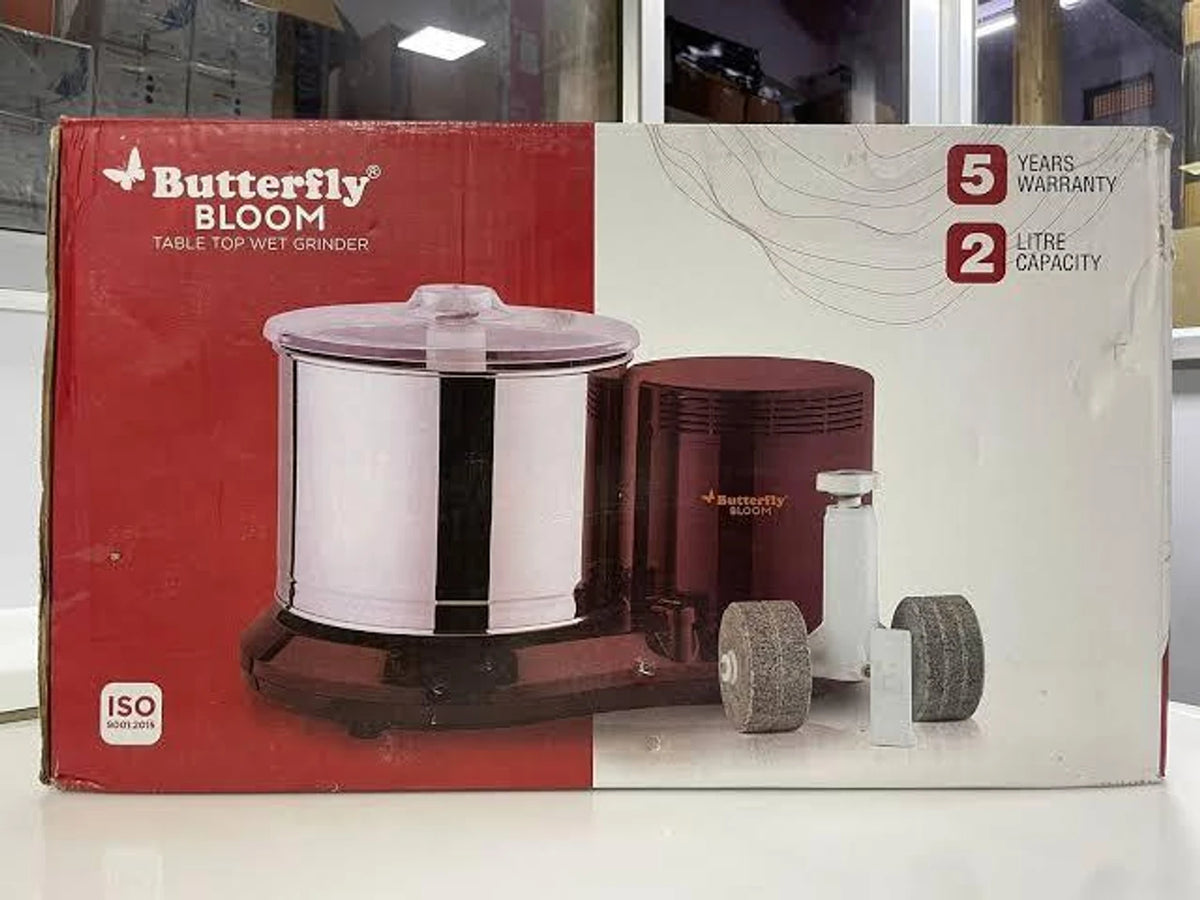 Butterfly Bloom 2 Litre Wet Grinder – Cherry Red