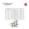JVL Flossy Clear Storage Container - Airtight, Transparent, Durable (For Dry Storage)