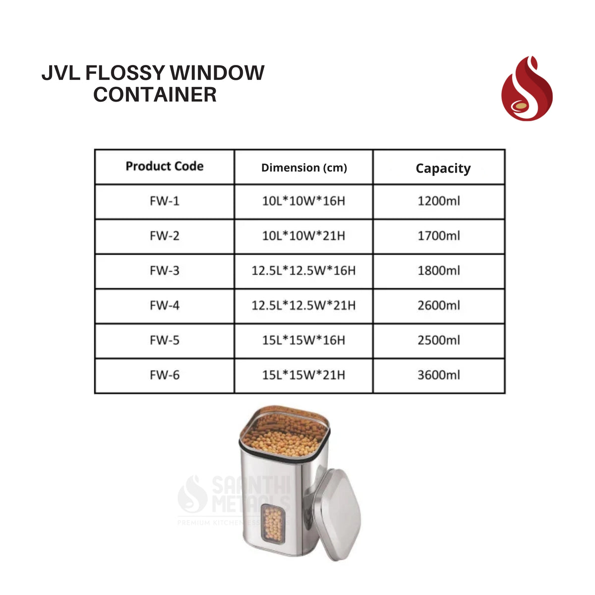 JVL Flossy Window Container