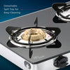 Butterfly Radiant Jumbo 3 Burner Glass Top Gas Stove | Tri-pin Brass Burners | 6mm Toughened Glass | Detachable Spill Tray | Enamel Pan Supports | Rust free SS Frame