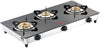Butterfly Radiant Jumbo 3 Burner Glass Top Gas Stove | Tri-pin Brass Burners | 6mm Toughened Glass | Detachable Spill Tray | Enamel Pan Supports | Rust free SS Frame
