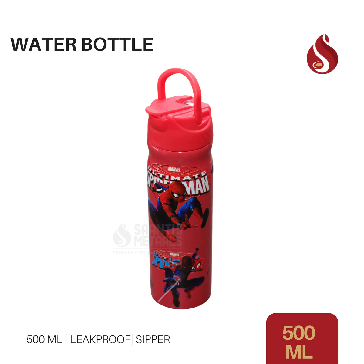 Water Bottle Spidy  500ml Red
