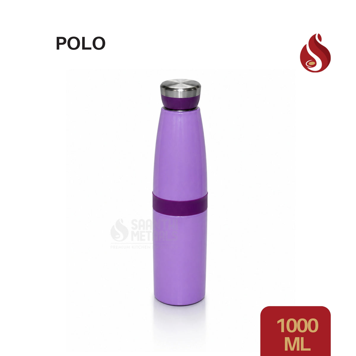 Water Bottle Polo 1L Purple