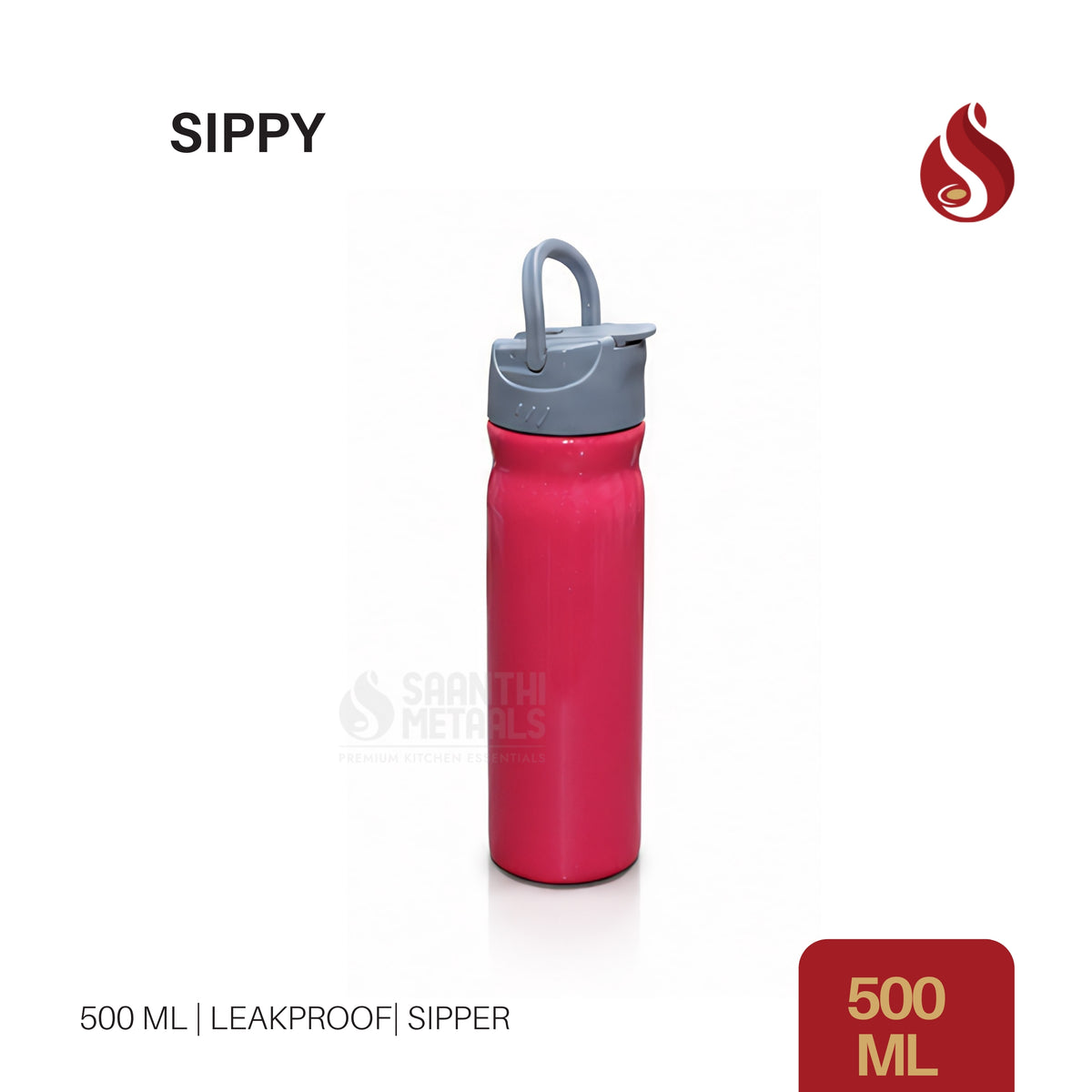 Water Bottle  Sippy 500ml Pink