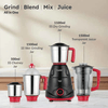 Prestige Regal 750W Mixer Grinder with 4 Jars (3 Stainless Steel Jars + 1 Juicer Jar) – Black & Red