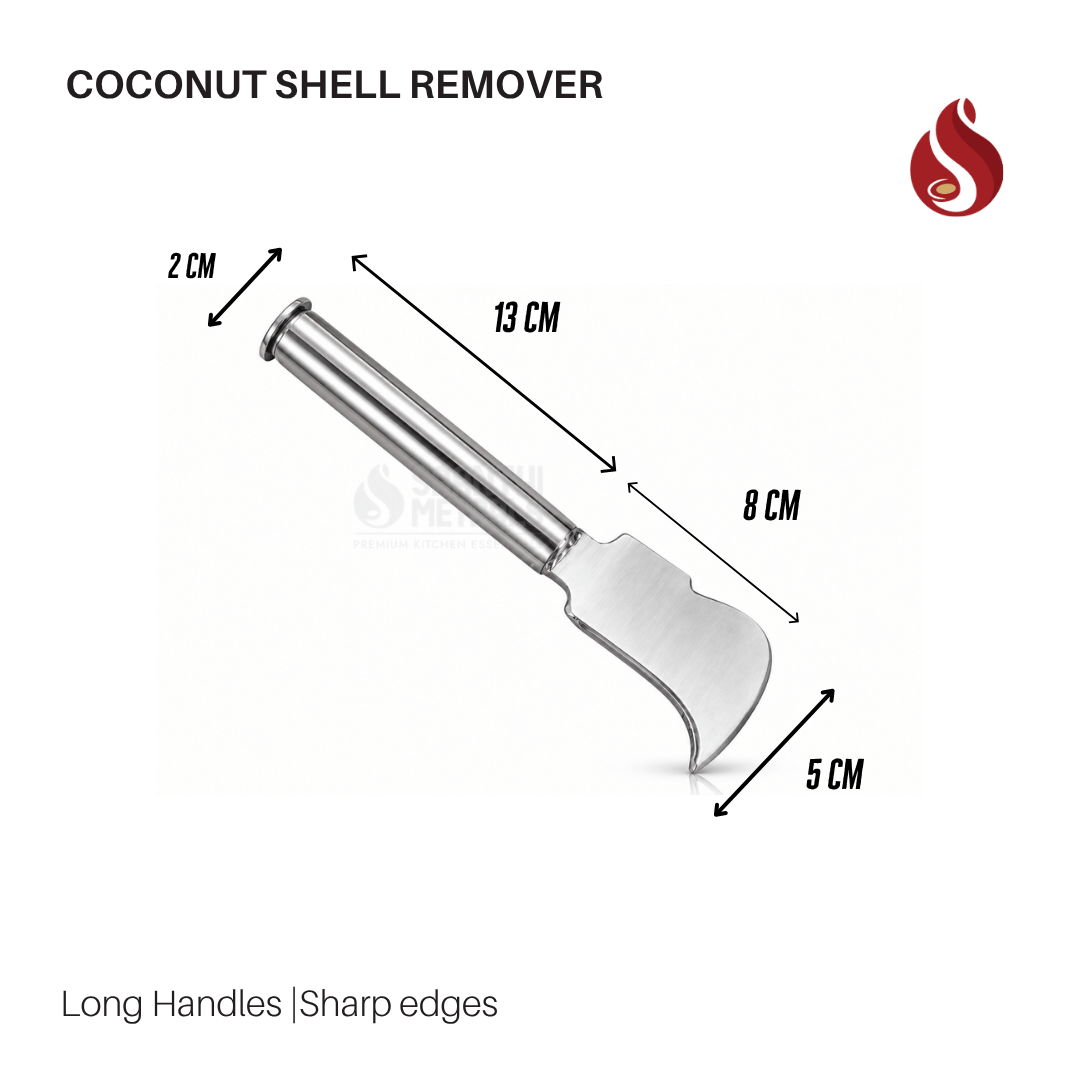 Stainless Steel Coconut Shell Remover – Round Handle
