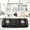 Butterfly Duo 2 Burner Black Glasstop Gas Stove