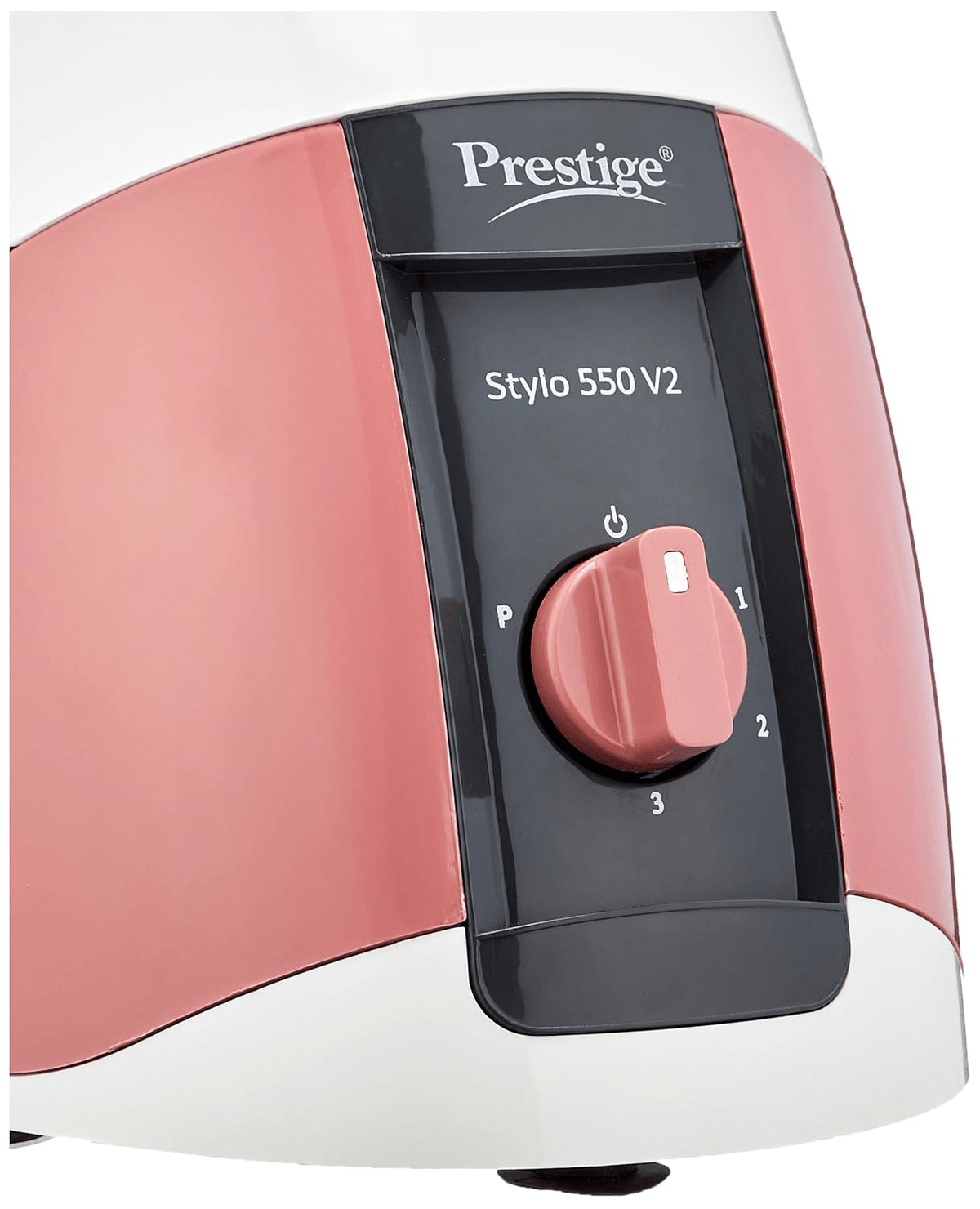 Prestige Stylo V2 550W Mixer Grinder with 3 Stainless Steel Jars (Red & White)