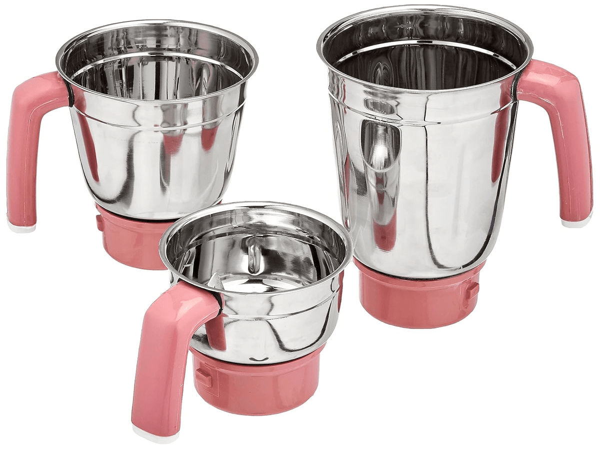 Prestige Stylo V2 550W Mixer Grinder with 3 Stainless Steel Jars (Red & White)