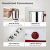 Prestige Deluxe LS 750W Mixer Grinder with 3 Stainless Steel Jars | Unique Fail-Safe Coupler | Flow Breaker Design | Cord Winder Storage | Red & White