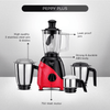 Preethi Peppy Plus MG-246 Mixer Grinder, 750 watt, Red-Black, 4 Jars - Super Food Jar with Texture Builder & 3D Airflow Technology, Vega W5 Motor with 5yr Warranty & Lifelong Free Service, Standard